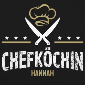 Geschenk mit Namen personalisiert by Shirtracer - Apron - Cooking Apron Women - Chef with Name - Gift for Chef Hobby Chef Christmas Birthday Mother's Day, 3 Black