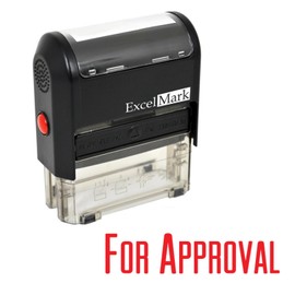 FOR APPROVAL Self Inking Rubber Stamp - Red Ink (ExcelMark A1539)