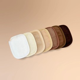 Lilly Skin Washable and Reusable Makeup Remover Pads - Rectangular Microfibre Cleansing and Exfoliating Wipes for Facial Skin - Box of 7 Pads - Nude Edition