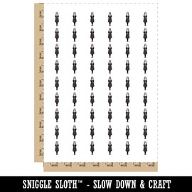 Nun Sister Religious Woman Christianity Temporary Tattoo Water Resistant Fake Body Art Set Collection - 54 1" Tattoos (1 Sheet)