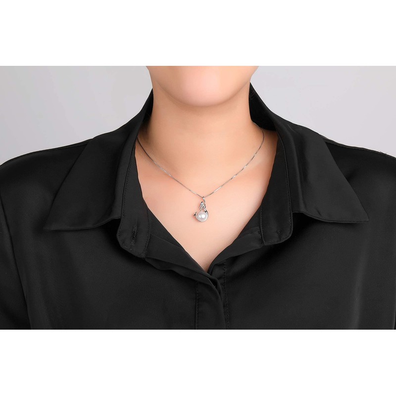 Wristchie - Collar con colgante de sirena de plata esterlina