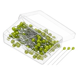 PATIKIL Sewing Pins, 600 Pcs 1.5 Inch Straight Pin with Plastic Pearlized Ball Head for Fabric, Decorative, Jewelry DIY, Craft and Sewing Project, Light Green