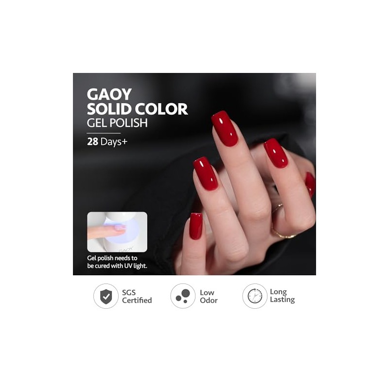 GAOY- Kit de esmaltes de uñas en gel, 3 colores,