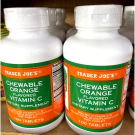 Trader Joe's Chewable Orange Vitamin C & Bioflavonoids 500 mg 100 Tablets