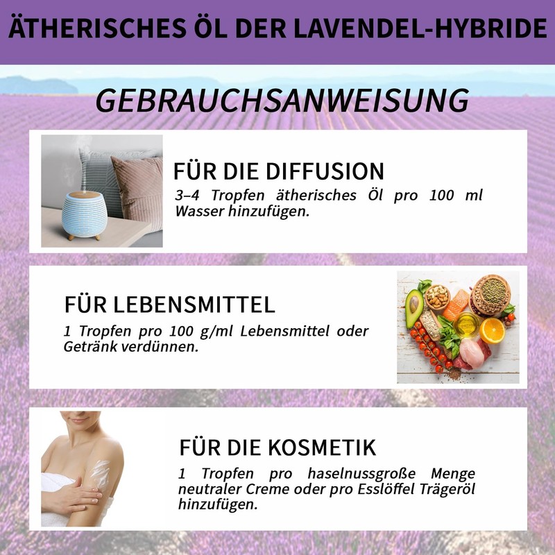 Lavender Essential Oil 100% Pure and Natural [10ml] Food Grade