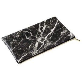Makeup Bag Women Cosmetic Bag Makeup Storage Bag Brush Pen Travel Bag Zipper Cosmetic Bag Marble Effect Black