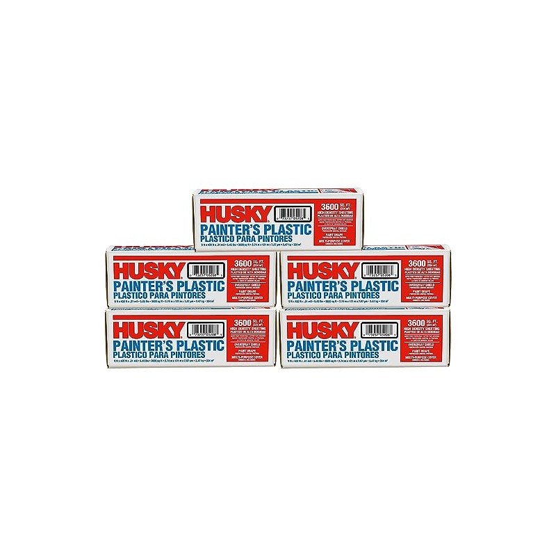 5-Rolls of 9’ x 400’ Poly-America 03509H Husky Clear .31-Mil