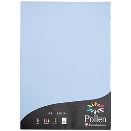 Clairefontaine - Ref 44238C - Pollen Coloured Paper (Pack of 50 Sheets) - A4 (210 x 297mm), 120gsm Paper, Inkjet & Laser Printer Compatible, Acid Free - Lavender Blue