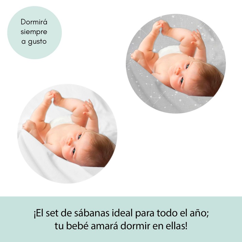 Nap Baby Set de 2 Sábanas Bebé - 100% Algodón