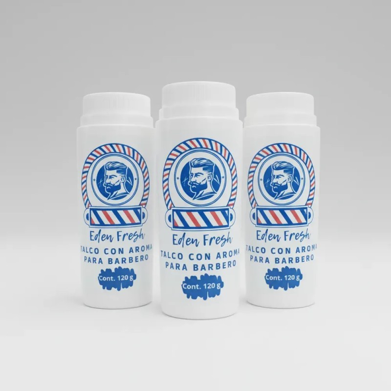 Talco Para Barberia-barbero Eden Fresh 120g (3 Unidades)