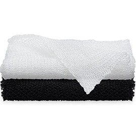 2 Pieces African Net Sponge African Body Exfoliating Net African Net Bath Exfoliating Shower Body Scrubber Back Scrubber Skin Smoother for Daily Use or Stocking Stuffer (Black, White)