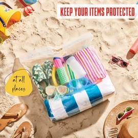 Shiny Select 8 Gallon Jumbo Storage Bag w/Handle & Resealable Zipper Top, 22x22, 15 Bags – Clear Big Plastic, Extra Large XL, 4 Mil Heavy Duty for Toiletries, Clothes, Beach Essentials, Shoes, Toys