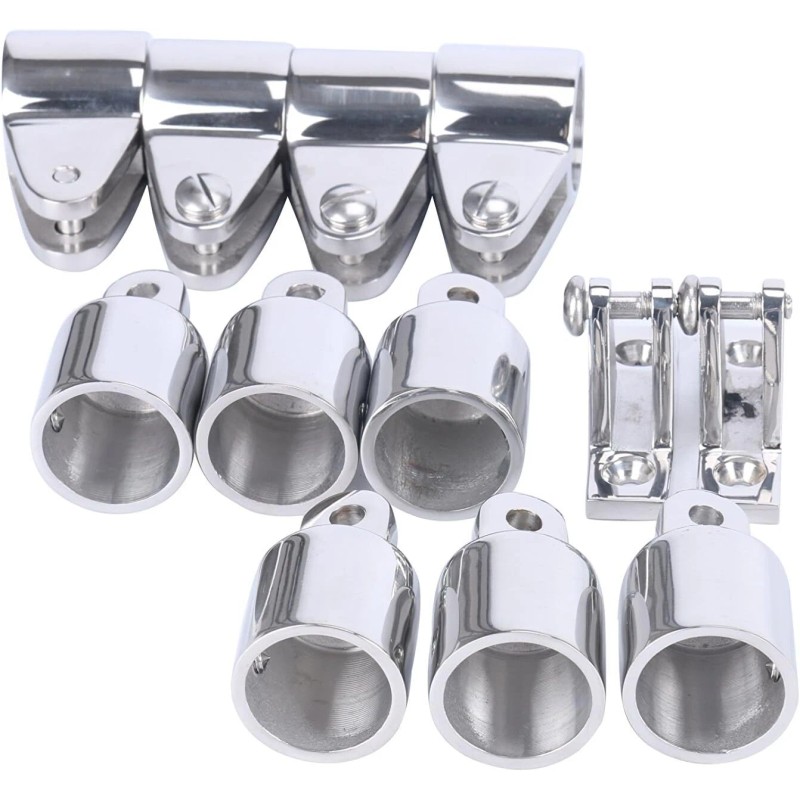 Amarine Made 12Pcs 316 Stainless Steel 3 Bow Boat Bimini