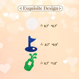 120pcs Golf Confetti, Golf Party Table Confetti, Green&Blue Glitter Golf Ball Table Scatter for Baby Shower, Golf Themed Gender Reveal/Kids Birthday Party Decoration