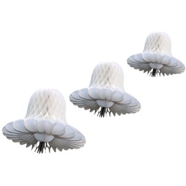 White Honeycomb Tissue Bell Decorations, Set of 3 (15 inch, 11 inch, 9 inch)