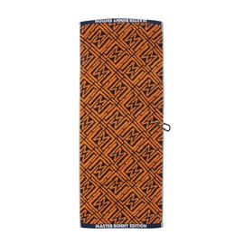 Master Bunny Unisex Sports Towel (Retro MM Pattern, Carabiner) / Golf/758-4284807 120_Navy x Orange FR, 120_Navy × Orange