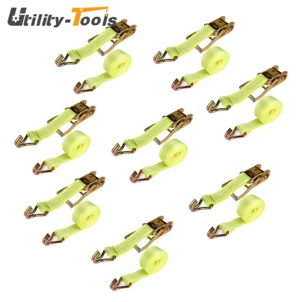 utility-tools 8 × Ratchet Straps 2" × 15' W/J Hook