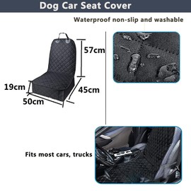Yolispa Front Seat Cover for Dogs Seat Cover of Car for Pet Waterproof Non-Skid Car Dog Seat Protective Cover Pet Car Seat Cover Fits Most Cars Trucks