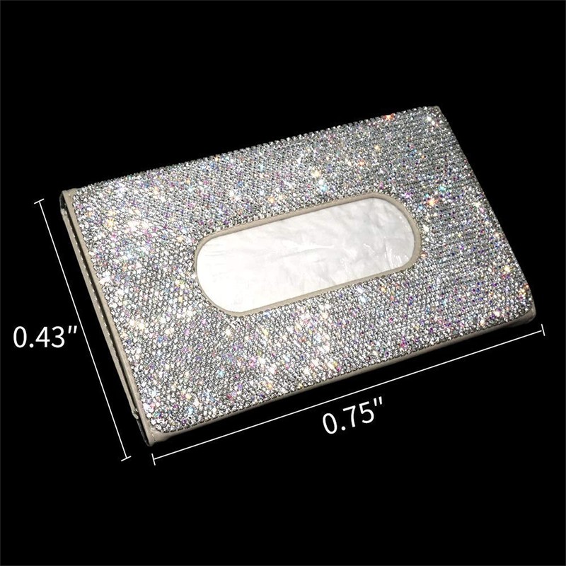 Bling Bling Sun Visor Car Tissue Box with Crystal Diamond