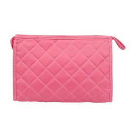 Premium Large Quilted Cosmetic Travel Makeup Bag Pouch Organizer, Pink