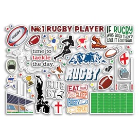 A4 Sticker Sheet Rugby Vinyl Stickers - Players Club Fan Men Women Kids Sport Hobbies Hobby Travel Scrapbooking Journal Decor #81273