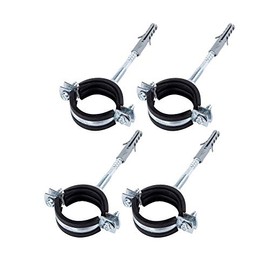 (Pack of 4) Anti-Vibration Single Metal Pipe Brackets Clamps Rubber Lined for Pipes with Diameter 40-45 mm (4)