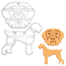BAKERLOGY Set of 2 German Wirehaired Pointer Cookie Cutters - Detailed Biscuit Cutter Design for Baking and Crafts, ideal on fondant, dough, clay
