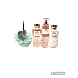 Fawn Over Finds Deluxe Bath and Body Gift Bundle Includes Fine Fragrance Mist - Body Lotion - Shower Gel Shower Loofah - Cello Bag - Gift Ribbon - Gift Tag (Pure Wonder)