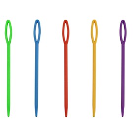 Tegg Plastic Lacing Needles 50 PCS 3-1/2Inch Safety Large Eye Plastic Lacing Needles for Sewing Handmade Crafts