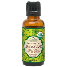 US Organic 100% Pure Lemongrass Essential Oil, USDA Certified Organic, Extracted by Steam Distillation Method, for Hair, Nail Polish Remover, Bees Attraction, and More. 30 ml