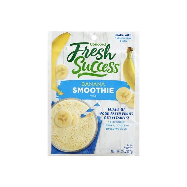 Concord Foods Banana Smoothie Mix 2 oz Pouch (VALUE Pack of 18 Pouches)