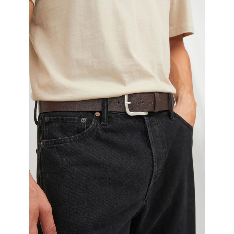 JACK & JONES Men's Jacharry Embossed Belt Noos Belt