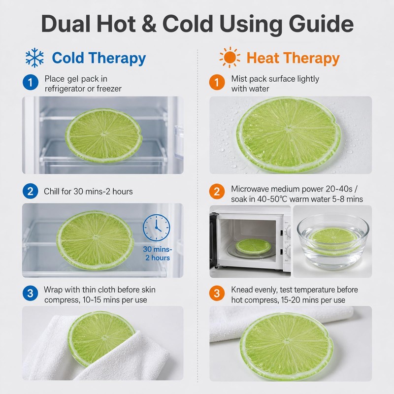 PE Ice Packs, Fruit Slice Design, Reusable Gel Cold Packs,