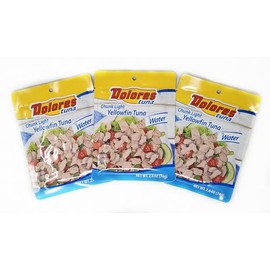 3 Pack of Packaged Tuna Dolores (2.6oz, Chunk Light Yellowfin Tuna in Water)