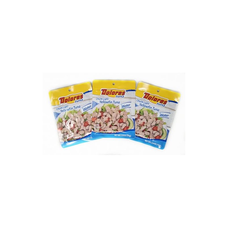 3 Pack of Packaged Tuna Dolores (2.6oz, Chunk Light Yellowfin