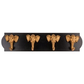 Out of the blue Golden Elephant Coat Rack with 4 Hooks