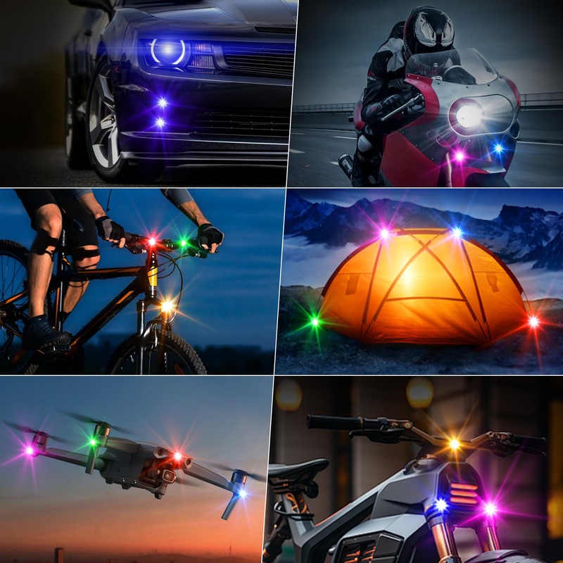 WOLFWILL Wireless RGB LED Aircraft Strobe Lights with Remote Control,