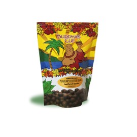 Chocolate Covered Coffee Beans by Buddha's Cup Semi-Sweet Chocolate Covered Peaberry Coffee Beans - 100% Kona Coffee - 8oz bag
