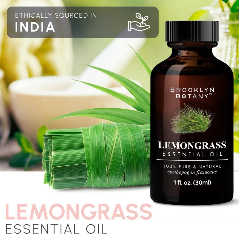 Brooklyn Botany Lemongrass Essential Oil - 100% Pure and Natural
