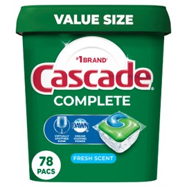 Cascade Cascade Complete Dishwasher Pods - Fresh Scent ActionPacs, Dishwasher Detergent, Dishwasher Soap, Detergent Pods, 78 Count