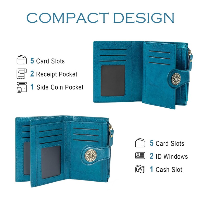 Tipmile Small Wallets Woman Leather Bifold RFID Blocking Card Holder