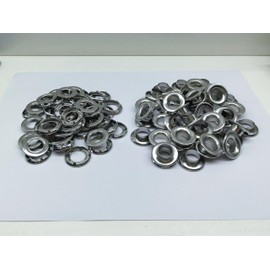 316 Stainless Steel Rolled Rim Grommet and Spur Washer Set – 1/2" Inner Diameter, Heavy-Duty Marine Grade Rustproof Eyelets, 50 Sets for Tarps, Canvas, Leather, Outdoor & Industrial Use