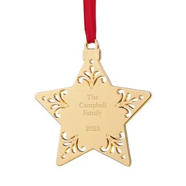 Personalization Universe Write Your Own Engraved Gold Star Ornament