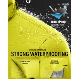 Coutyuyi Men's Rain Suit Waterproof Jacket & Trouser Suit Raincoat Unisex Rain Jacket Outdoor Anti-Storm Hooded Rainwear