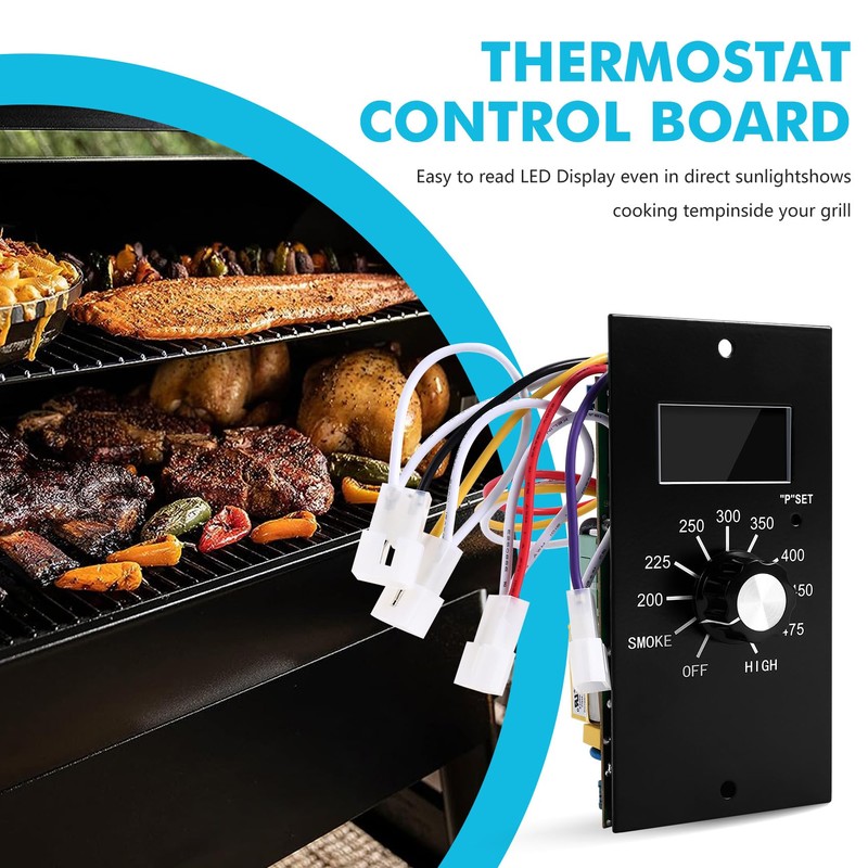 Lazycloud Thermostat Control Board for Wood Grills, with PB700, 340,
