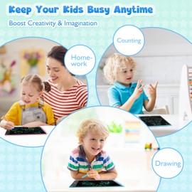 LCD Writing Tablet,12 Inch Drawing Pads for 3 4 5 6 Years Old Girls Boys,Doodle Scribble Boards,Mess Free Educational Toys,Car Road Trip Essentials Travel Game,Christmas Birthday Gift