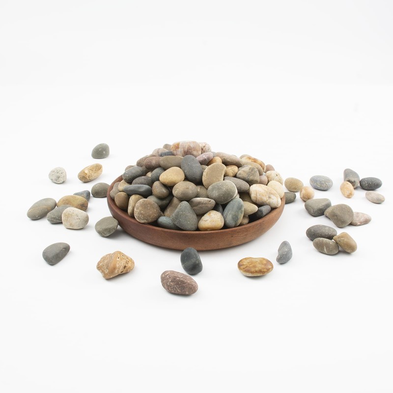 20 LBS Natural River Rocks - 1/2-1 inch Pebbles, Screened