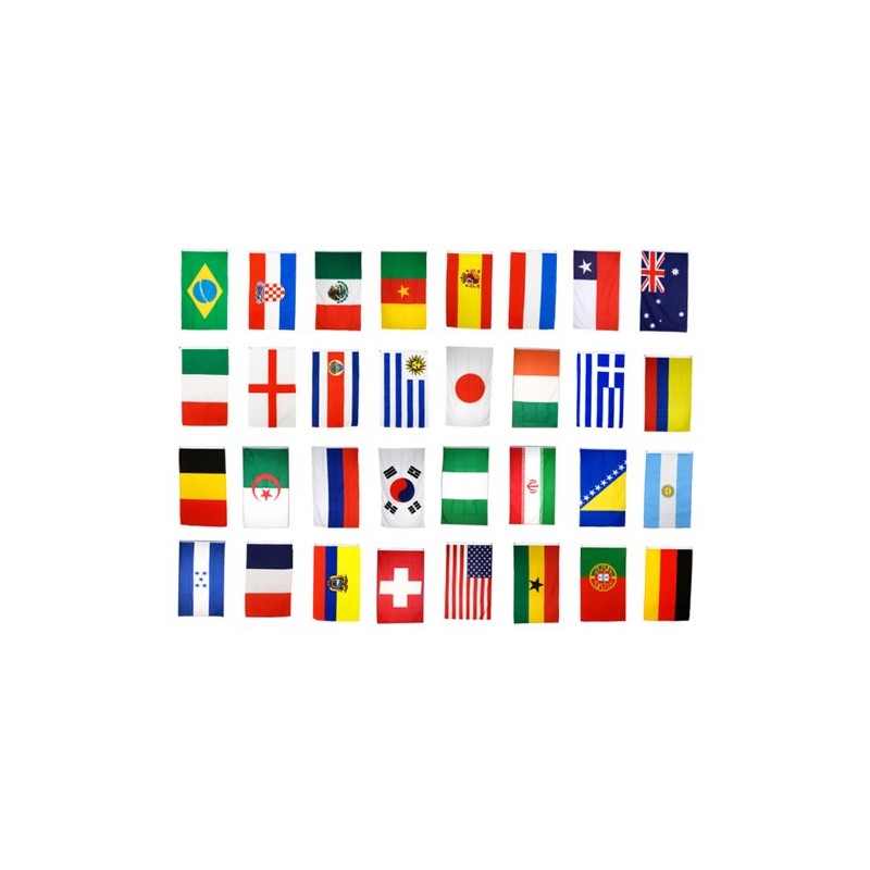 2014 Brazil World Cup Fabric Bunting- All 32 Flags 6