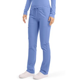 Cherokee Men and Women Drawstring Medical Pant with Breathable Mesh Lining WW020, M, Ciel Blue