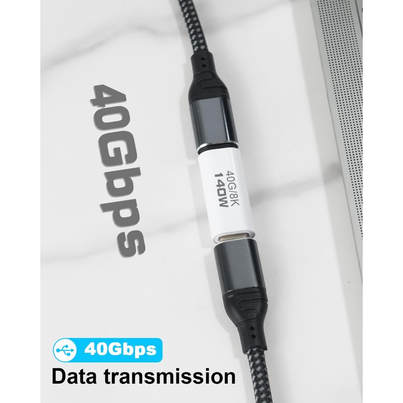 Duttek 40Gbps USB-C Relay Adapter, PD140W USB Type C Female